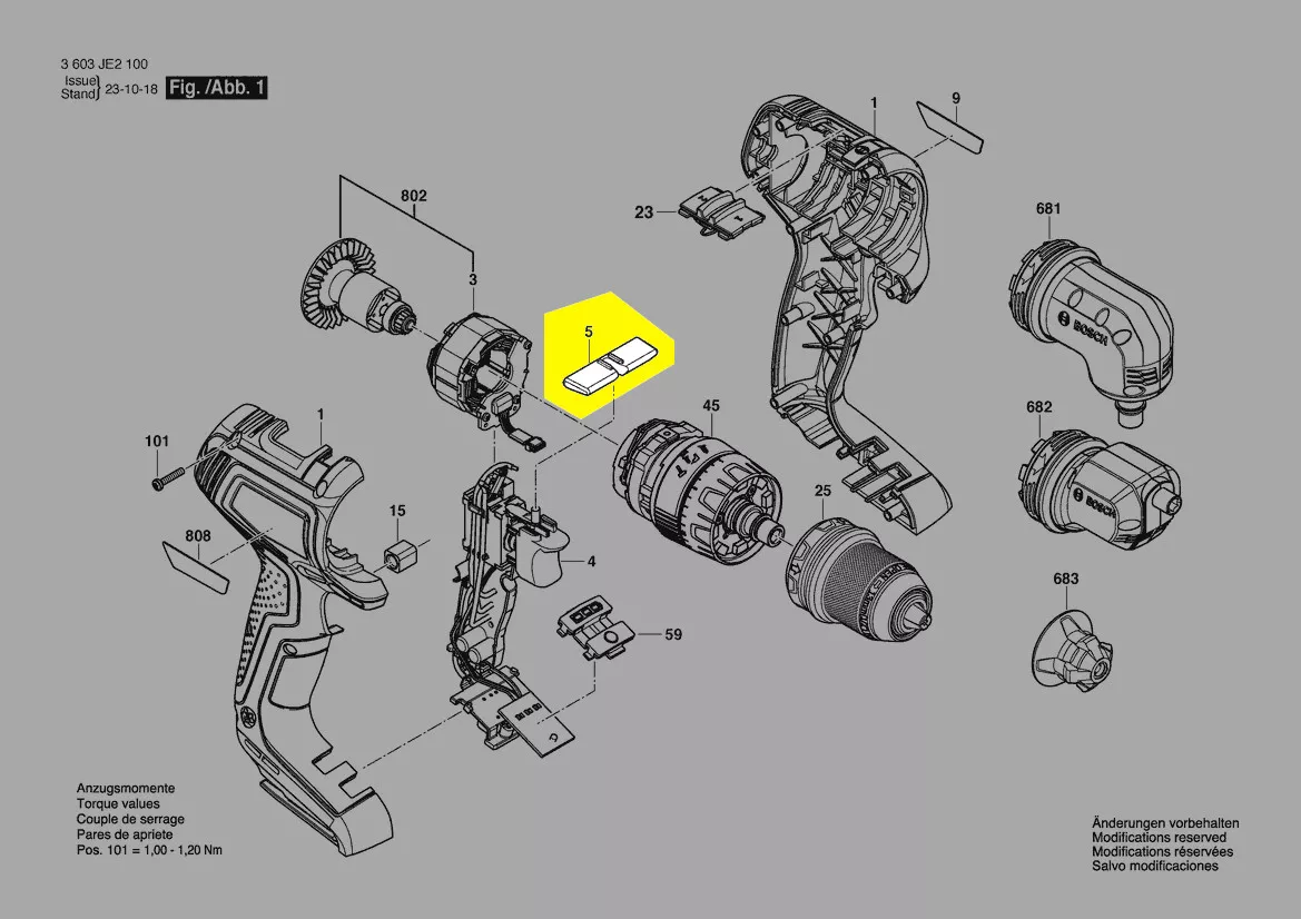 Curseur inverseur réf. 1 600 A02 GU7 Bosch